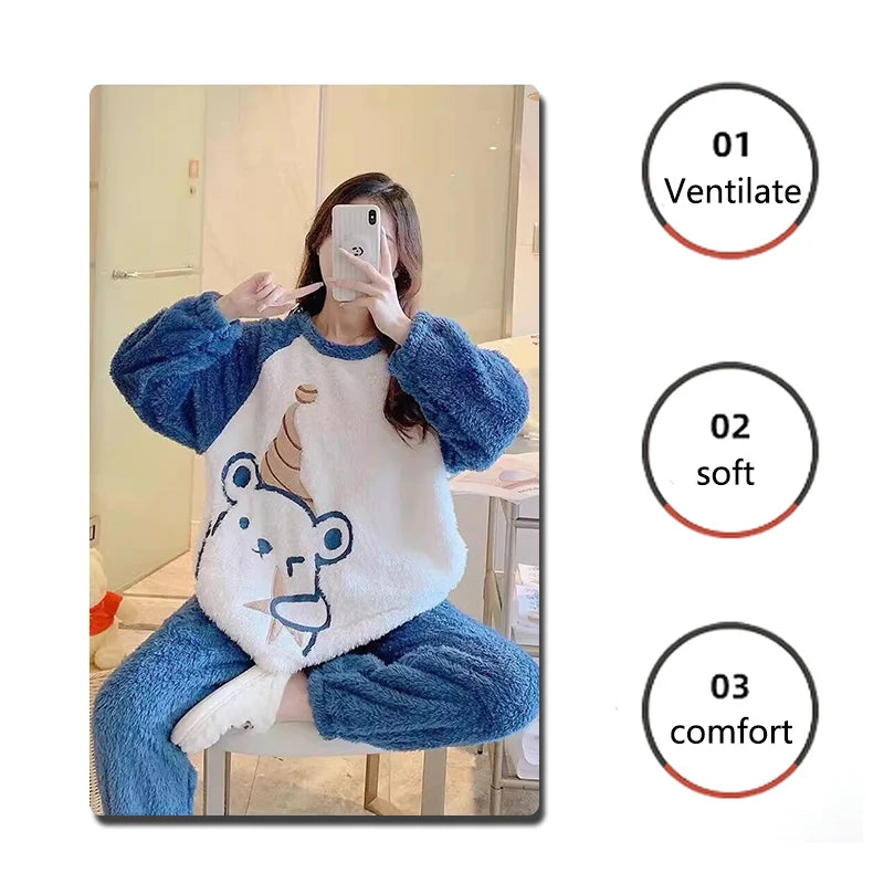 Velvet Pajamas Loungewear Winter