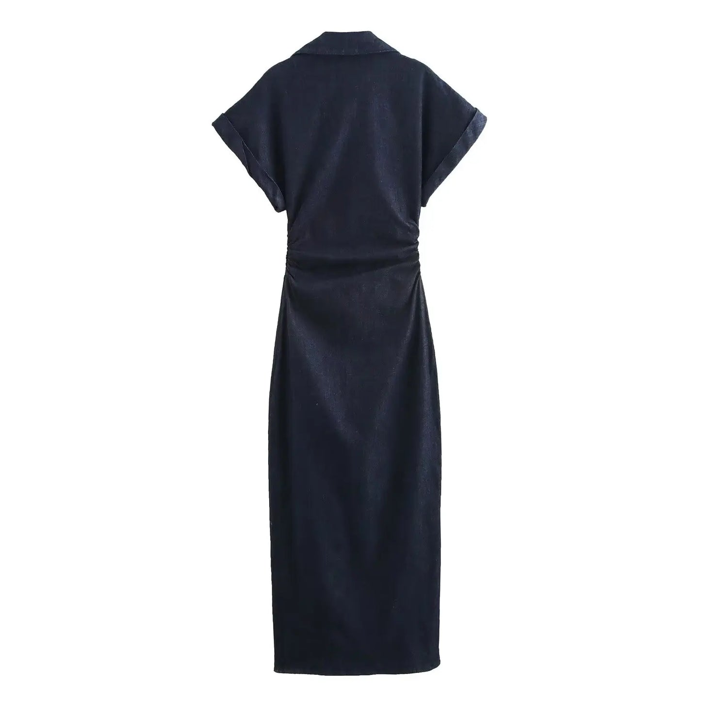 Denim Dress with Side Zipper
