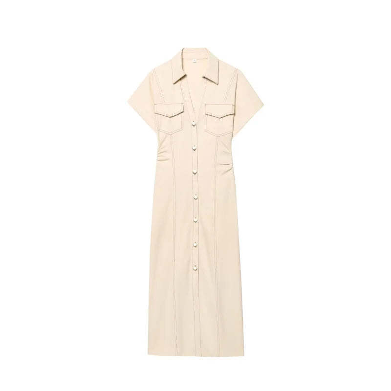 Denim Dress with Side Zipper