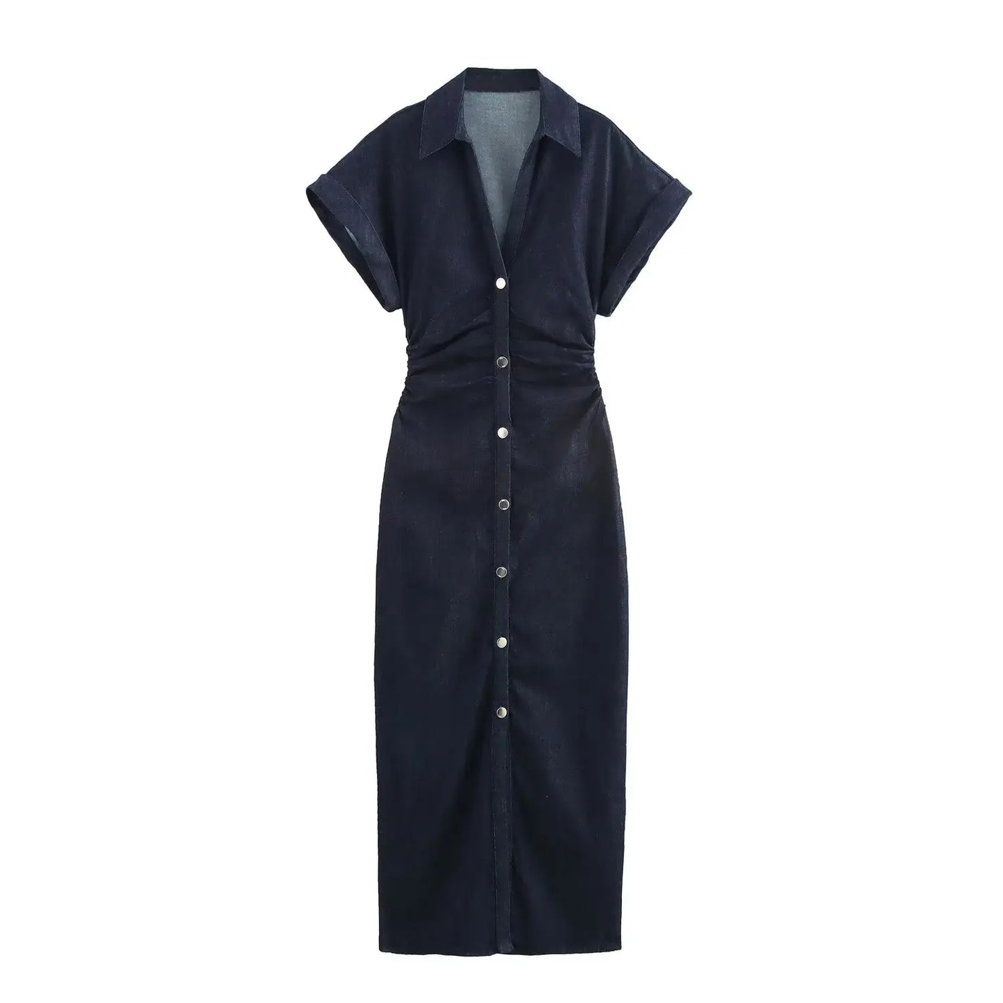 Denim Dress with Side Zipper
